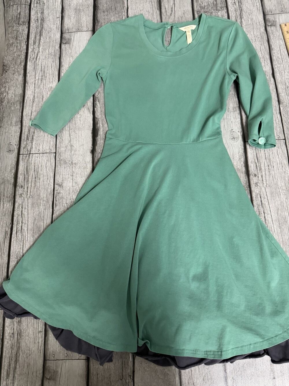Matilda Jane x Joanna Gaines Green Pastures Dress 3/4 Sleeve Green Grey XS